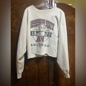 🐾🏈Mississippi State Bulldogs Vintage Gray Cropped Pullover 🐾🏈